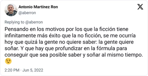 Tuit de Antonio Martínez Ron