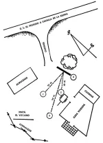 Plano del cortijo El Vizcaíno con la disposición descrita por los testigos de Cazalla de la Sierra.