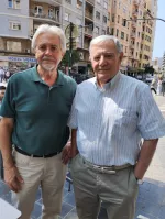 Miguel Guasp, a la izquierda, con Vicente-Juan Ballester Olmos, Valencia, 4 de junio de 2025